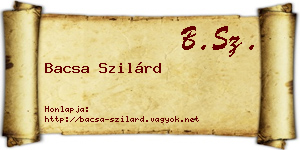 Bacsa Szilárd névjegykártya