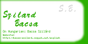 szilard bacsa business card